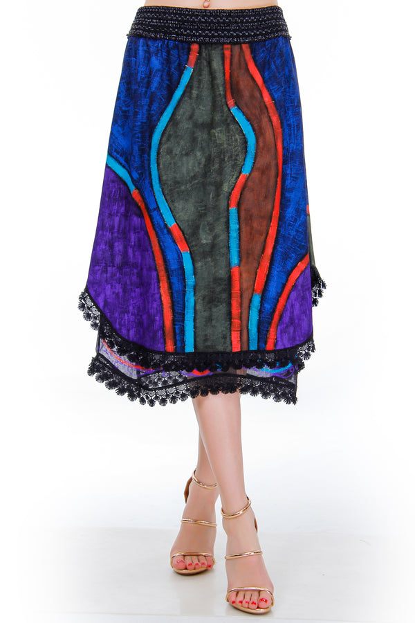 Fusta pictata jerse  Liza Panait Liza Panait Online Boutique